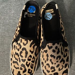 Ladies Keds/Kate Spade Animal print backless shoes